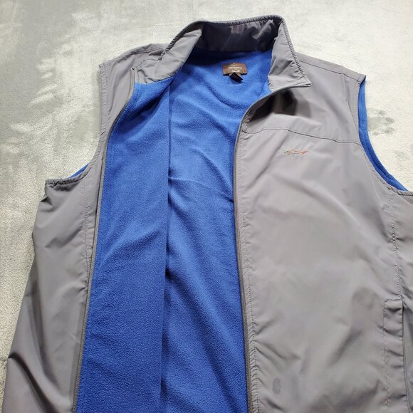 Greg Norman Reversable Insulated Full Zip Vest 4 Pockets Gray Blue Men Sz L - Picture 8 of 13